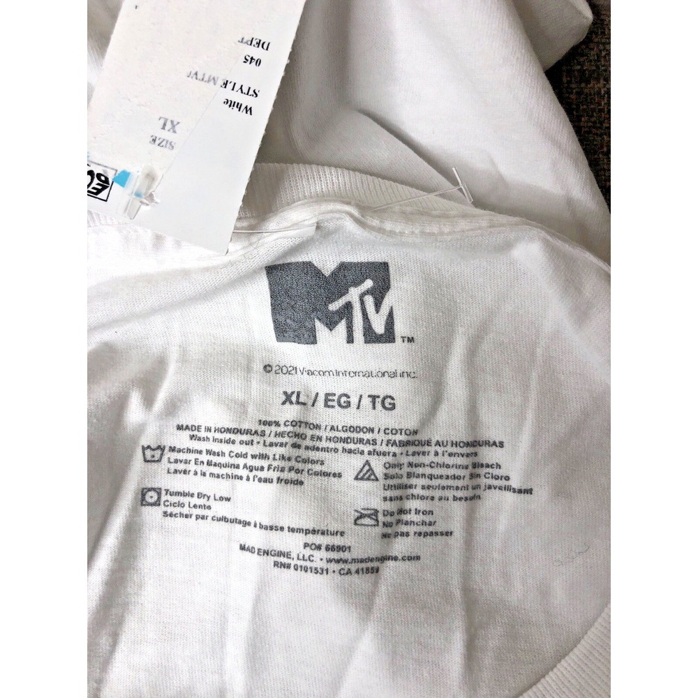 MTV T Shirt Mens Size XL Music Television White Tie Dye Logo Short Sleeves - Picture 4 of 6